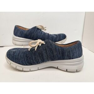 Nurse Mates Shoes Women's 8.5M Blue Knit Lace Up Comfort Walking Sneaker